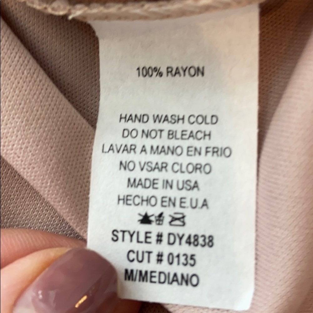 Ces Femme Dusty Mauve Raised Dots Dress. Size Medium. EUC - Picture 9 of 9